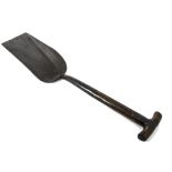British Railways Coal Shovel, an iron shovel with polished wooden handle impressed E&W Lucas BR (