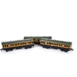 Three Märklin /Carette for Bassett-Lowke O Gauge LSWR Bogie Coaching Stock, comprising two tin-