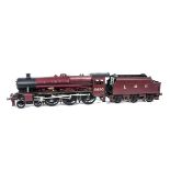 A Gauge I Finescale 2-rail Electric Ex-LMS 4-6-0 'Jubilee' Class Locomotive and Tender by