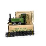 A MSS (Mamod) O Gauge Live Steam Locomotive Tender and Track, the loco supplied by 'Dream Steam',