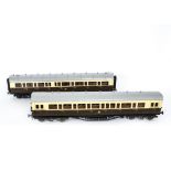 Two Kitbuilt Gauge 1 Finescale GWR Coaches, made and finished to a very good standard in chocolate