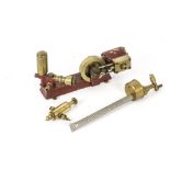 A Small Stationary Steam Pump by Stevens's Model Dockyard, mounted on a cast brass bed 6½" long with