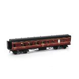 A Boxed Exley O Gauge LMS Brake/3rd Class Side Corridor Coach, in LMS crimson as no 3486, VG-E, in