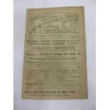 1921/22 Burnley Reserves v Leeds Utd Reserves, a programme from the game played on 27/08/1921, ex