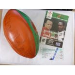 Rugby Union, 1996 Wales v Barbarians, a Welsh Rugby ball with the game details noted neatly,