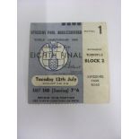 1966 World Cup, Russia v North Korea, a ticket from the game played at Middlesbrough on 12/06/1966