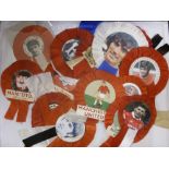 Manchester Utd Memorabilia, a collection of 20 rosettes, from the 1960's onwards, all with