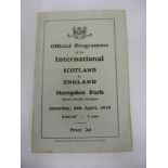 1935 Scotland v England, a programme from the game played at Hampden Park on 06/04/1935