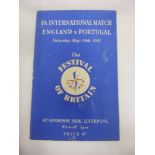 1951 England v Portugal, a programme from the Festival Of Britain game played at Everton 19/05/1951,