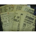 1966 World Cup, a collection of 12 various newspapers, issued on 30th/31st July and the 1st of