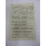 1922/23 Burnley Reserves v Huddersfield Reserves, a programme from the game played on 10/03/1923, ex