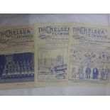 Chelsea v Sheffield Utd, a collection of 3 football programmes, ex bound volume for 1930/31, 1934/