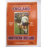 England v Northern Ireland, an autographed programme from the game played at Wembley on 23/05/