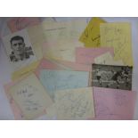 1930's-1970's Football Autographs over 100, a large selection of clippings, album pages & Images,