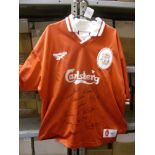 Liverpool FC, The 1965 FA Cup Winning Team, the complete team has signed upon a 1996 Liverpool