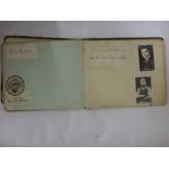 Football/Cricket, an autograph book, large pages, starting in 1916, apart from various drawings