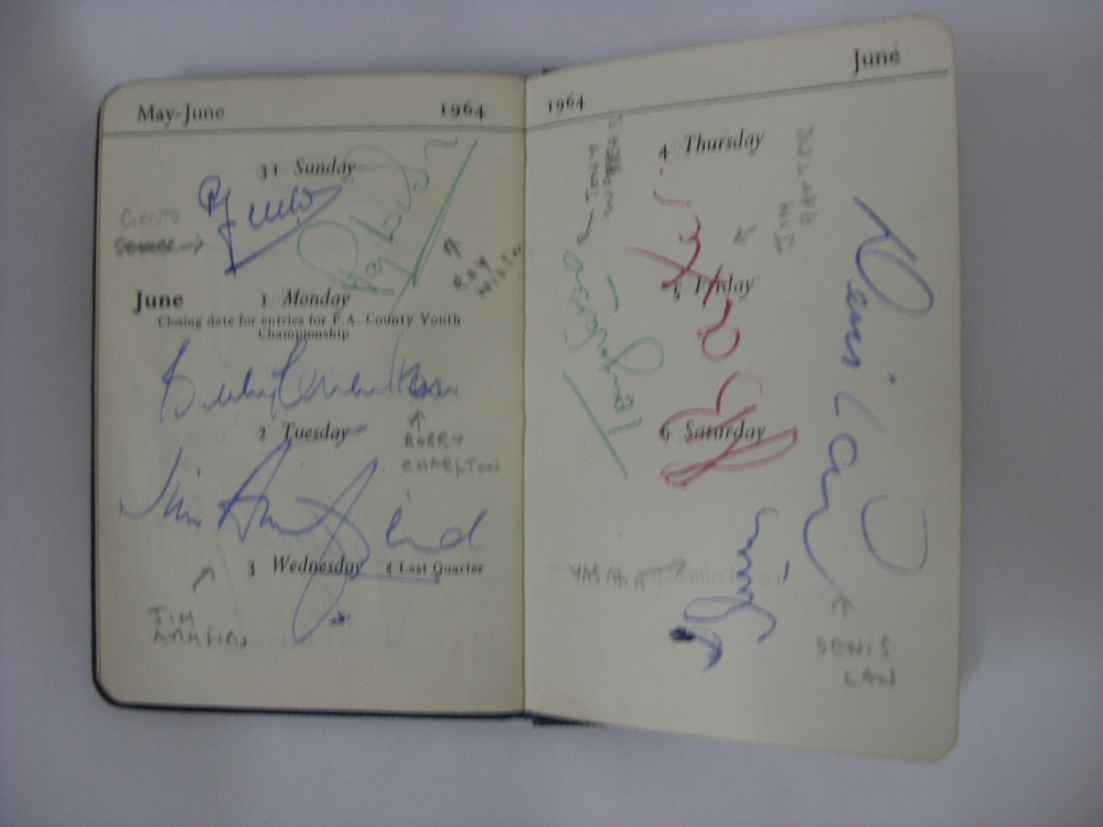 1963/64 An Autographed, Official Football Association Diary, the multi signed Diary with 40