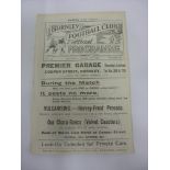 1922/23 Burnley v Everton, a programme from the game played on 07/04/1923, ex bound volume, in