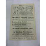 1922/23 Burnley Reserves v Leeds Utd Reserves, a programme from the game played on 09/09/1922, ex