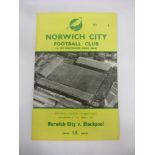 1961/62 Football League Cup Semi-Final, Norwich City v Blackpool, a programme from the game played