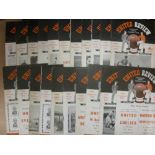 1954/55 Manchester Utd, a collection of 21 home football programmes, in various but good condition