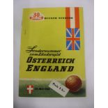 1961 Austria v England, a programme from the game played on 27/05/1961