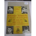 Boxing, an autographed programme from the Welterweight Championship of Great Britain, held at
