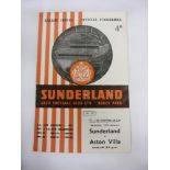 1962/1963 FL Cup Semi-Final, Sunderland v Aston Villa, a programme, from the game played on 12/01/