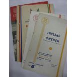 England, a collection of 4 home football programmes in various condition, 1947 Sweden at Arsenal,