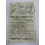 1921/22 Burnley Reserves v Blackburn Rovers Reserves, a programme from the game played on 22/04/