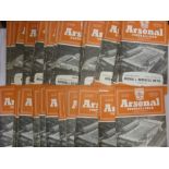 Arsenal, a collection of 50 home football programmes, 1955/56 24 (21 League, 3 FAC), 1956/57 26 (