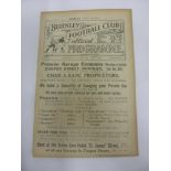 1921/22 Burnley Reserves v Everton Reserves, a programme from the re-arranged game played on the