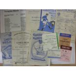 Chelsea, a collection of 7 away football programmes, in various condition, includes, 1952/53