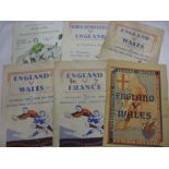 Rugby League, a collection of 6 England home Internatonal football programmes, in various condition,