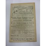 1921/22 Burnley v Bradford City, a programme from the game played on 24/09/1921, ex bound volume