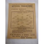 1942/43 Football League Cup South S/F, Charlton v Reading, a programme from the game played at
