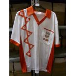 Darts, Eric Bristow, an original match worn England players shirt, worn by Eric, White with Red trim
