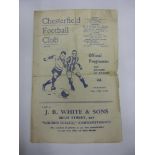 1944/45 Football League Cup North S/F, Chesterfield v Manchester Utd, a programme from the game