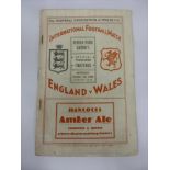 1938 Wales v England, a programme from the game played at Cardiff on 22/10/1938, folded, marked