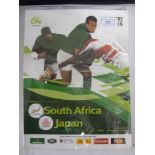 Rugby Union, 2015 World Cup in England, a collection of 5 programmes, South Africa v Japan, France v