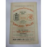 1936 Wales v England, a programme from the game played at Cardiff on 17/10/1936