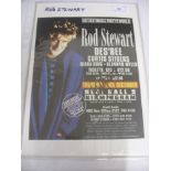 Pop Music, Rod Stewart, an autographed concert flyer signed by Rod, nicely displayed in a board