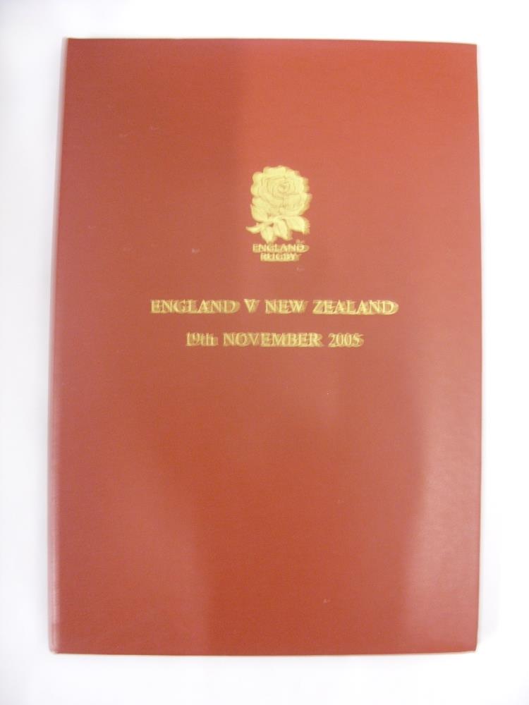 Rugby Union 2005, England v New Zealand, a rare Royal Box/Presidents Box Edition, in presentation
