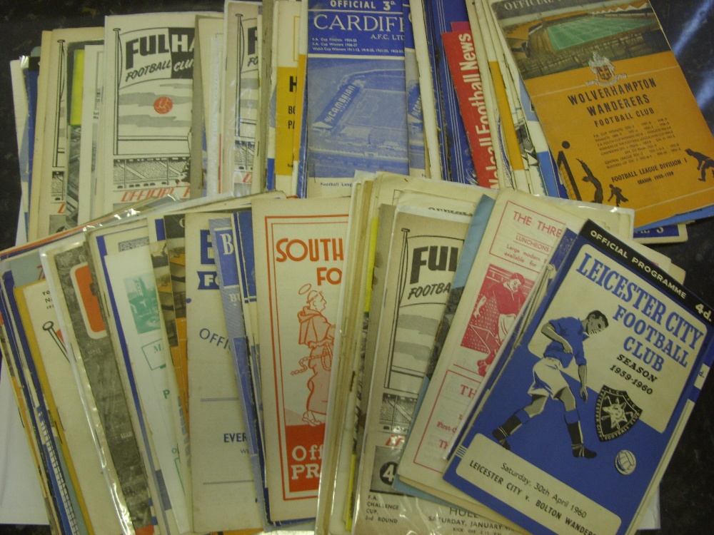 A collection of 250 football programmes for the 1950's to 1959/60, in various condition, a wide