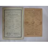 Gillingham Reserves, a pair of home football programmes in various condition, 21/10/1933 NB &