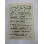 1922/23 Burnley Reserves v Oldham Reserves, a programme for the game played on 07/10/1922, ex