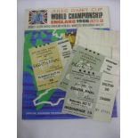 1966 World Cup, a collection of 5 match tickets, 12/07/66 at Everton Bulgaria v Brazil, 13/07/66