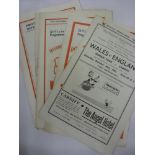 Wales v England, a collection of 5 programmes for the games played in Cardiff, 1947 (PH), 1949,