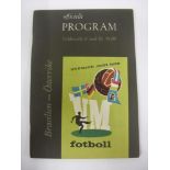 1958 World Cup, Brazil v Austria, a programme from the game played in Uddevalla on 08/06/1958