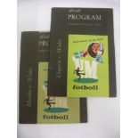 1958 World Cup, Sweden, Wales, a pair of football programmes against, Mexico and Hungary